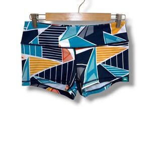 WodBottom Shorts Womens M Multicolor Geometric 2.5" Shorties CrossFit Athletic